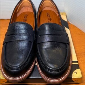 Earth Javas Black‎ Leather Penny Loafers Sz 7